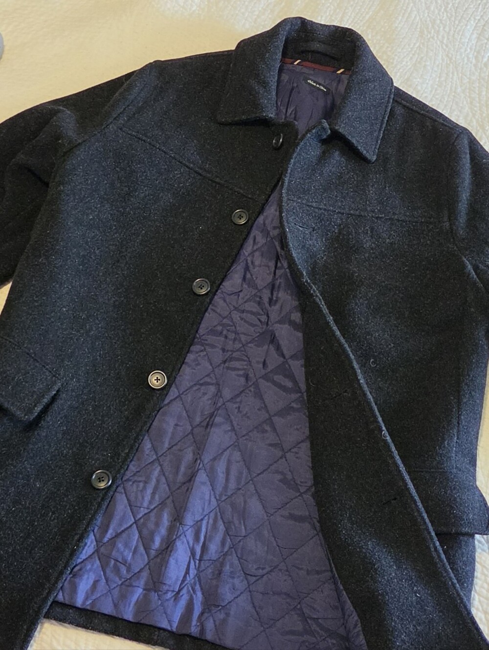 J. Crew Stadium Cloth Wool Peacoat, Size Small
